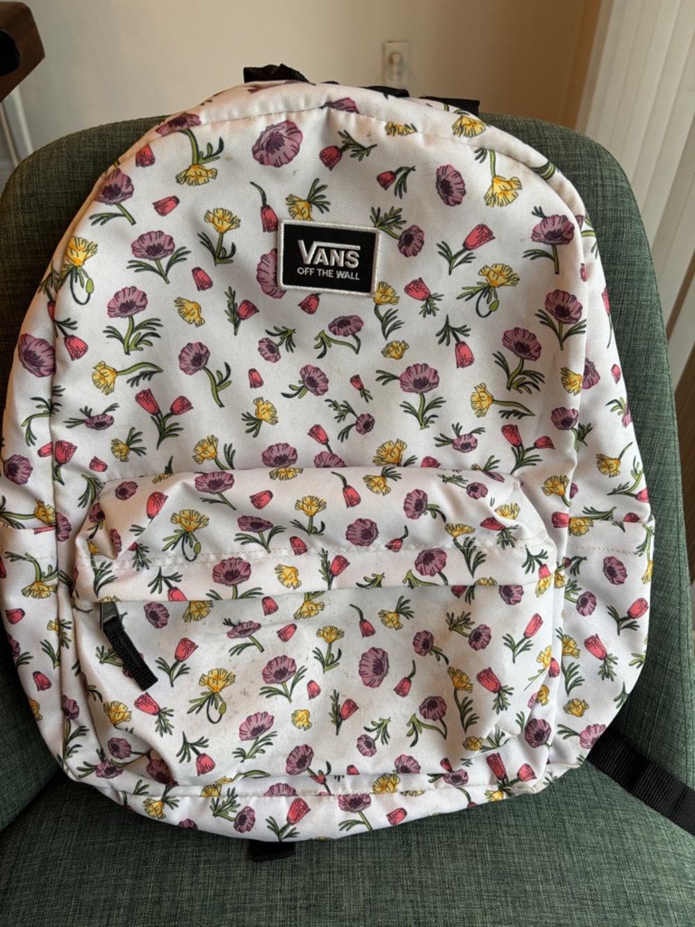 Vans White Floral Backpack Pink & Yellow kids school travel Womens colorful GUC